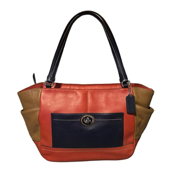 Coach Park Colorblock Carrie Tote - Picture 1 of 8